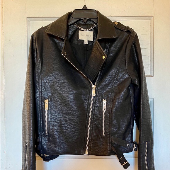 Moon River Jackets & Blazers - Faux leather jacket w/ silver hardware